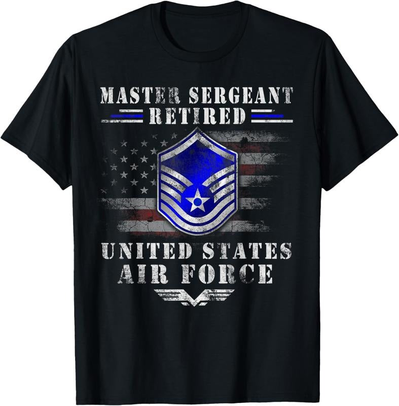 100% Cotton Master Sergeant Retired Air Force Military Retirement TShirt T-Shirt