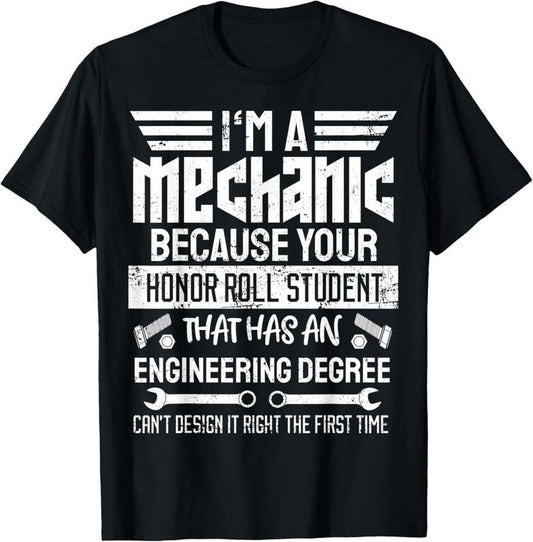 100% Cotton Mechanic Car Guy Mechanics DIY Handyman Garage Repair Shop T-Shirt