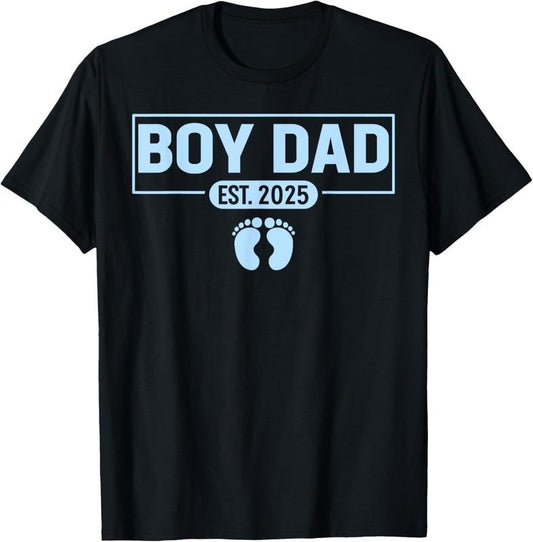 100% Cotton Men boy Dad Est 2025 Newborn Daddy Father  boy son T-Shirt