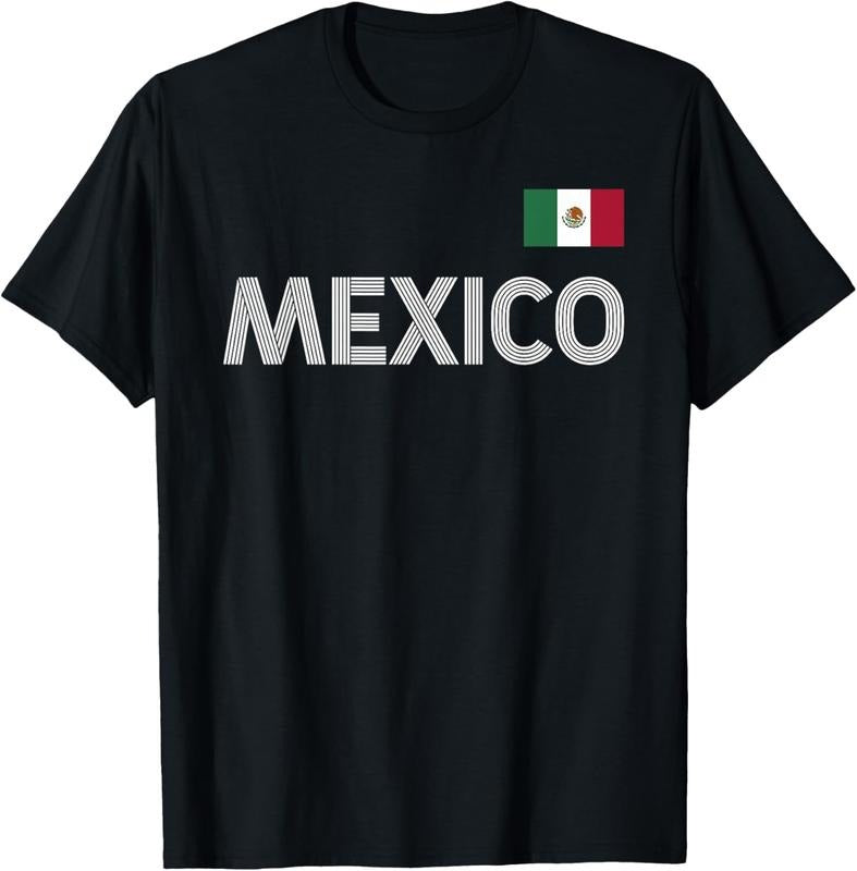 100% Cotton Mexico Vintage Mexican Flag Pride Hat Jersey T-Shirt