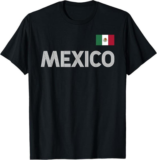 100% Cotton Mexico Vintage Mexican Flag Pride Hat Jersey T-Shirt