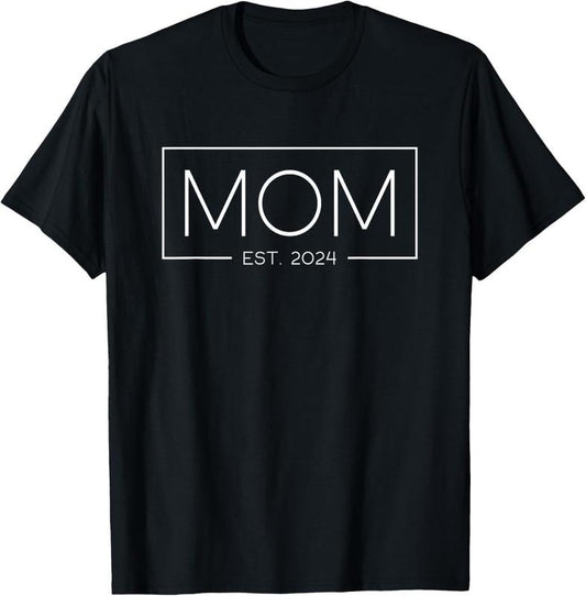 100% Cotton Mom Est. 2024 Expect  2024, Mother 2024 New Mom 2024 T-Shirt