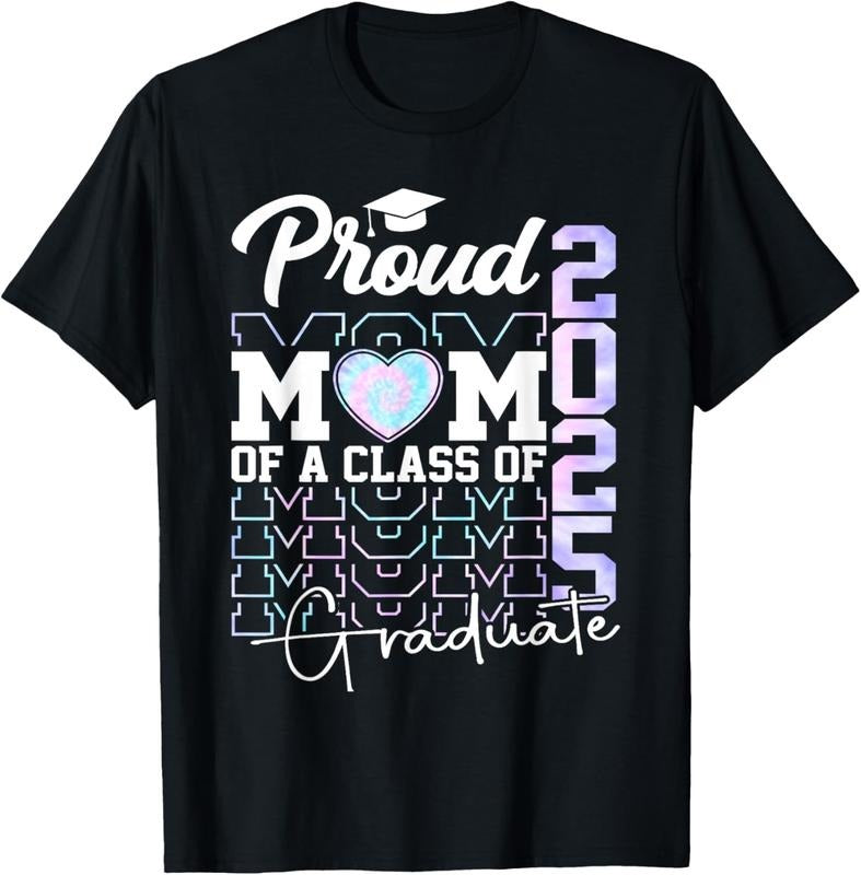 100% Cotton Mom Senior 2025 Proud Mom Of A Class Of 2025 Graduate T-Shirtstyle{n002}3