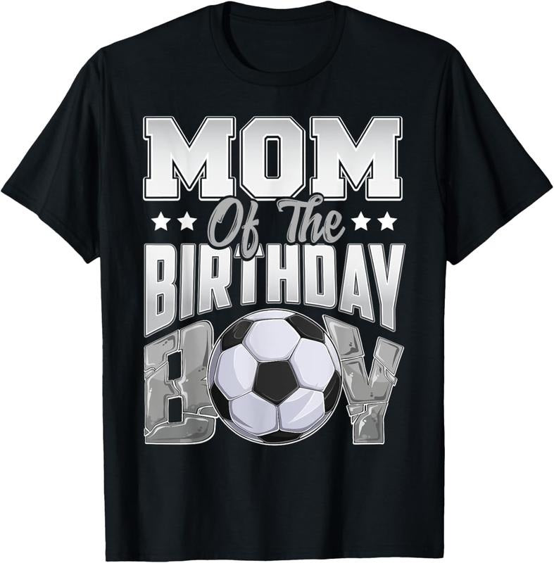 100% Cotton Mom Soccer birthday Boy Family Baller b-day Party T-Shirt