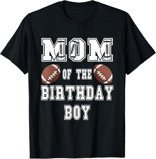 100% Cotton Mom of the Birthday Boy Football Lover Family Birthday T-Shirt
