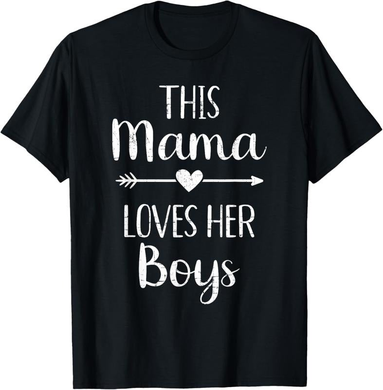 100% Cotton Mom this mama loves her boys T-Shirt