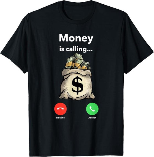 100% Cotton Money Call Gangster Entrepreneur Christmas Hip Hop Gift T-Shirt