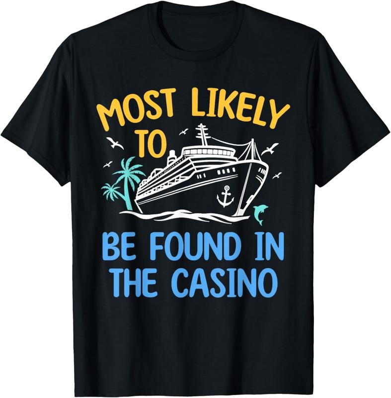 100% Cotton Most Likely Be Found In Casino Matching Family Cruise 2024 T-Shirt