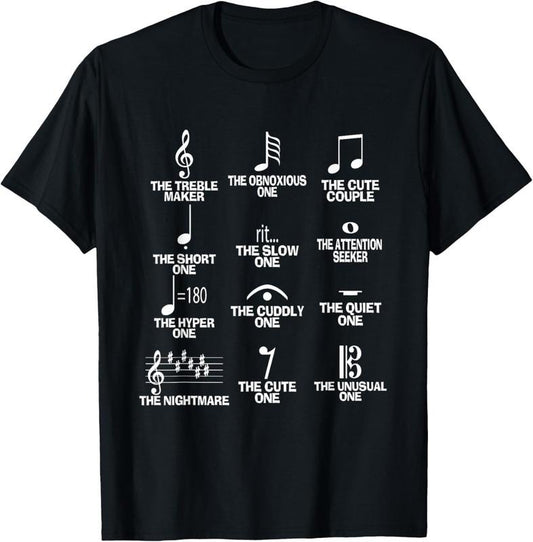 100% Cotton Musical Notes Symbol Definition Humor Funny Christmas Gift Short Sleeve T-Shirt