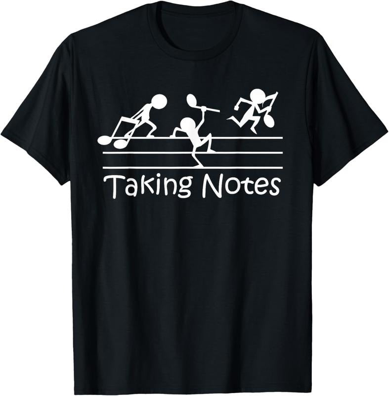 100% Cotton Musical Taking Notes Music Lovers Vintage Teachers Funny T-Shirt