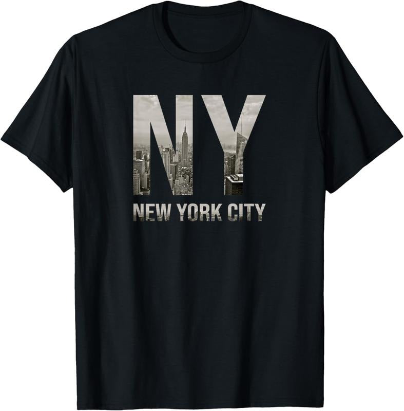 100% Cotton NYC Tshirt Skylines New York City That Never Sleeps Gift Tee T-Shirt