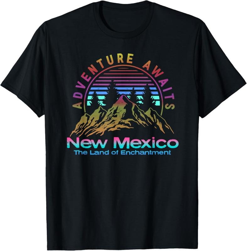 100% Cotton New Mexico State Retro Vintage Outdoors & NM Mountains T-Shirt