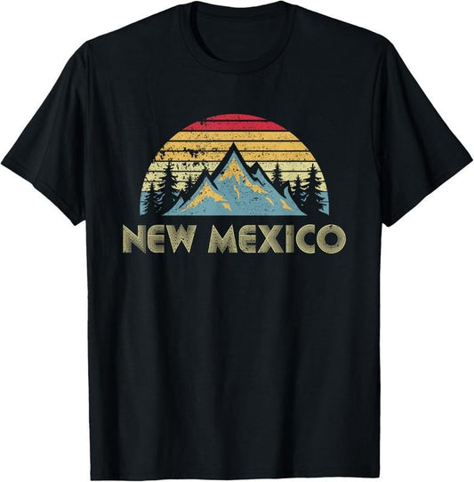 100% Cotton New Mexico Tee - Retro Vintage Mountains Nature Hiking Shirt T-Shirt