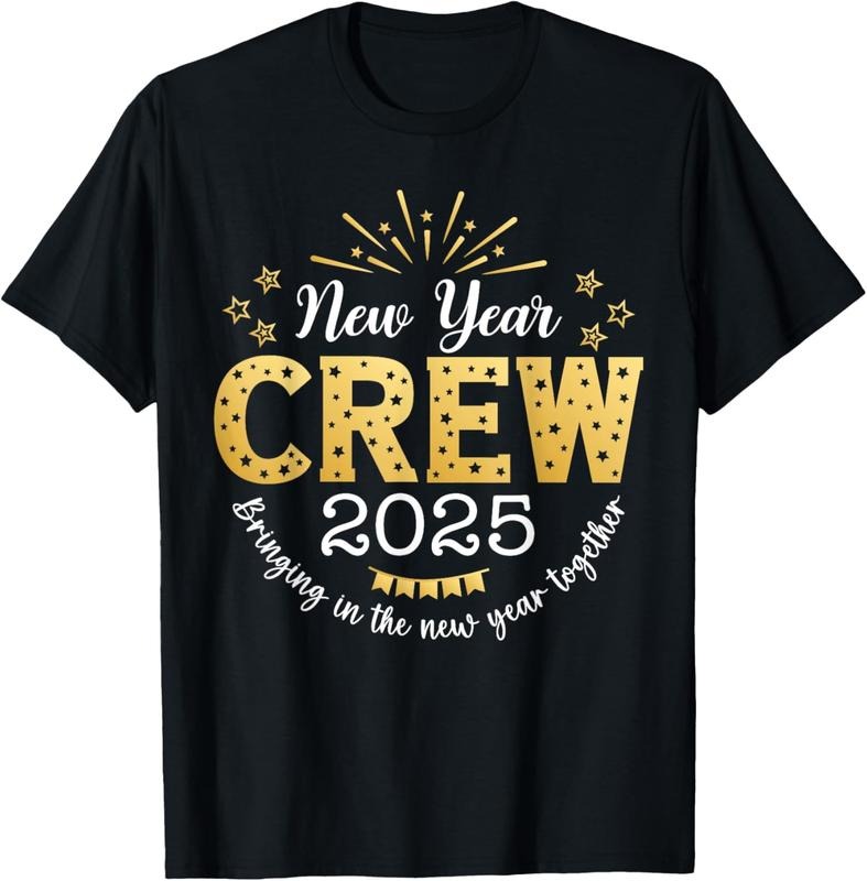 100% Cotton New Year Crew 2025 Bringing In The New Year Together Family T-Shirt