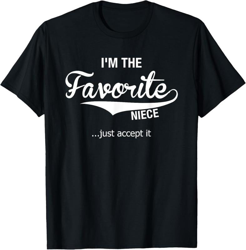 100% Cotton Niece Gifts From Aunt Uncle Women Girl Im The Favorite Niece T-Shirt