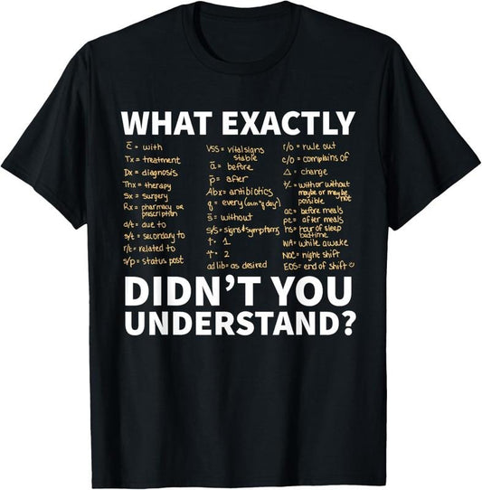 100% Cotton Nurse Shorthand Shirt, Nurse or Nursing Student T-Shirt T-Shirt