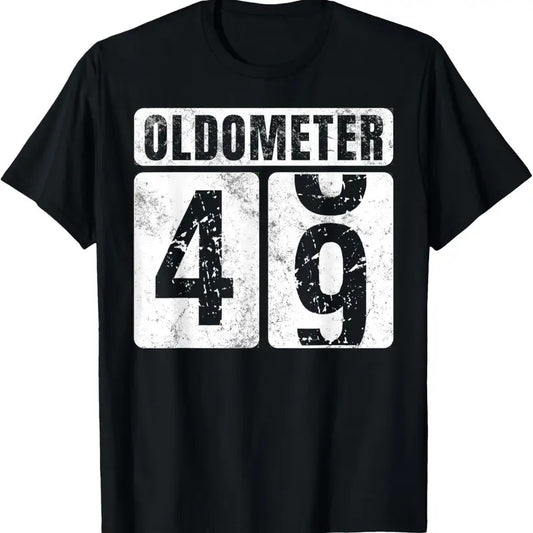 100% Cotton Oldometer 49 Shirt Vintage Funny 49th Birthday Gift Idea T-Shirt