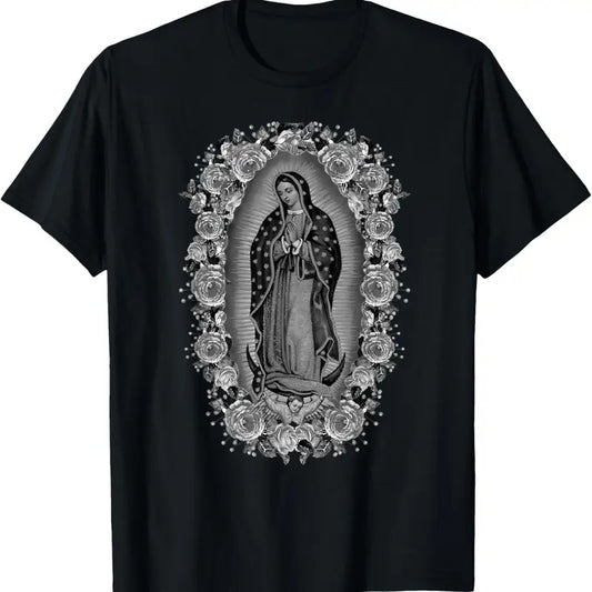 100% Cotton Our Lady Virgen De Guadalupe Virgin Mary T-Shirt Tee