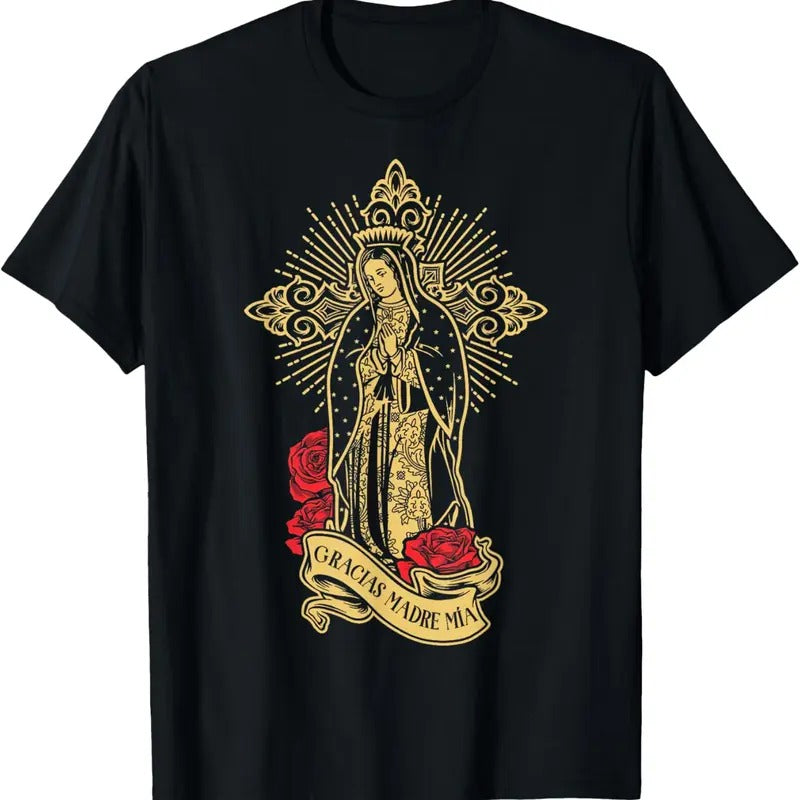 100% Cotton Our Lady of Guadalupe Saint Virgin Mary T-Shirt