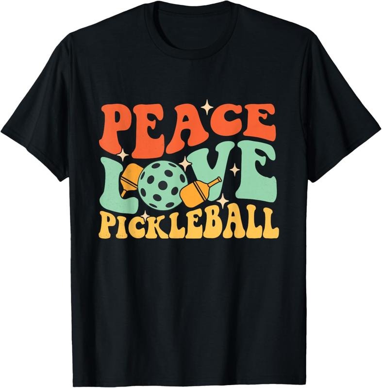 100% Cotton Peace Love Pickleball - Pickleballers Pickleball Player T-Shirt
