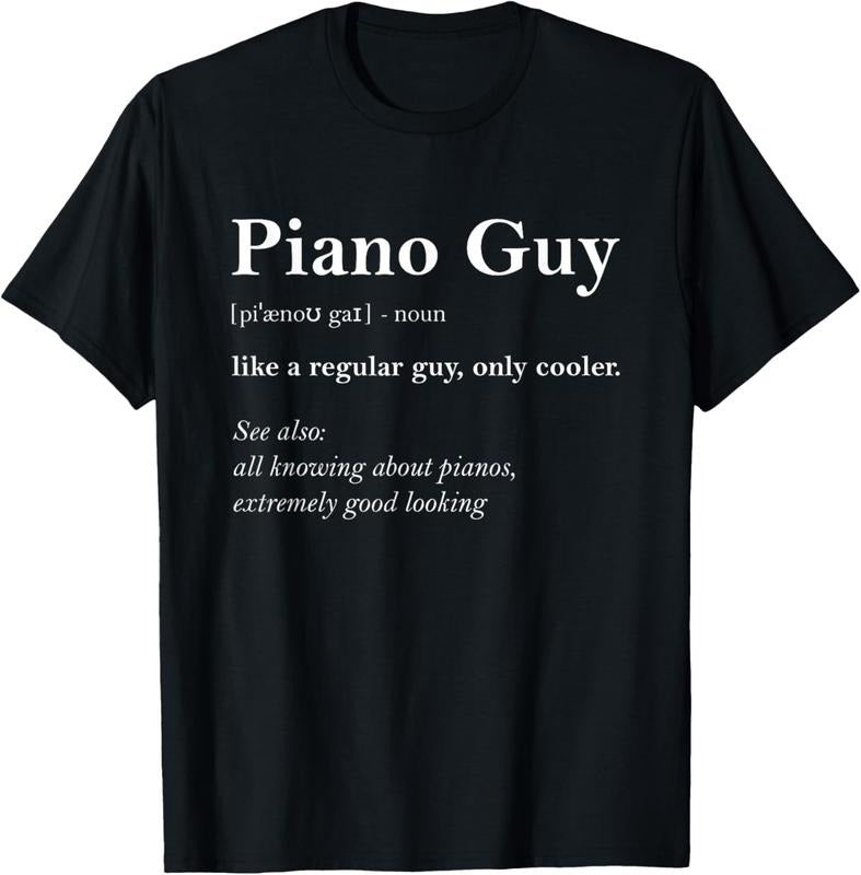 100% Cotton Piano Guy Definition Funny Boy Piano Gift Piano Player T-Shirt