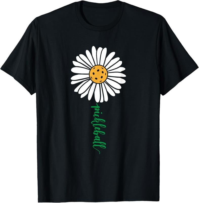 100% Cotton Pickleball Daisy Flower T-Shirt