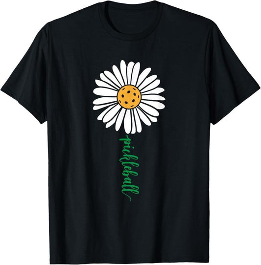 100% Cotton Pickleball Daisy Flower T-Shirt