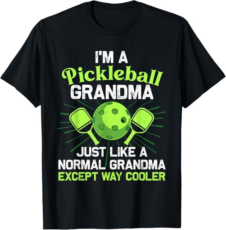 100% Cotton Pickleball Design For Grandma Women Girls Pickle Ball Player T-Shirt