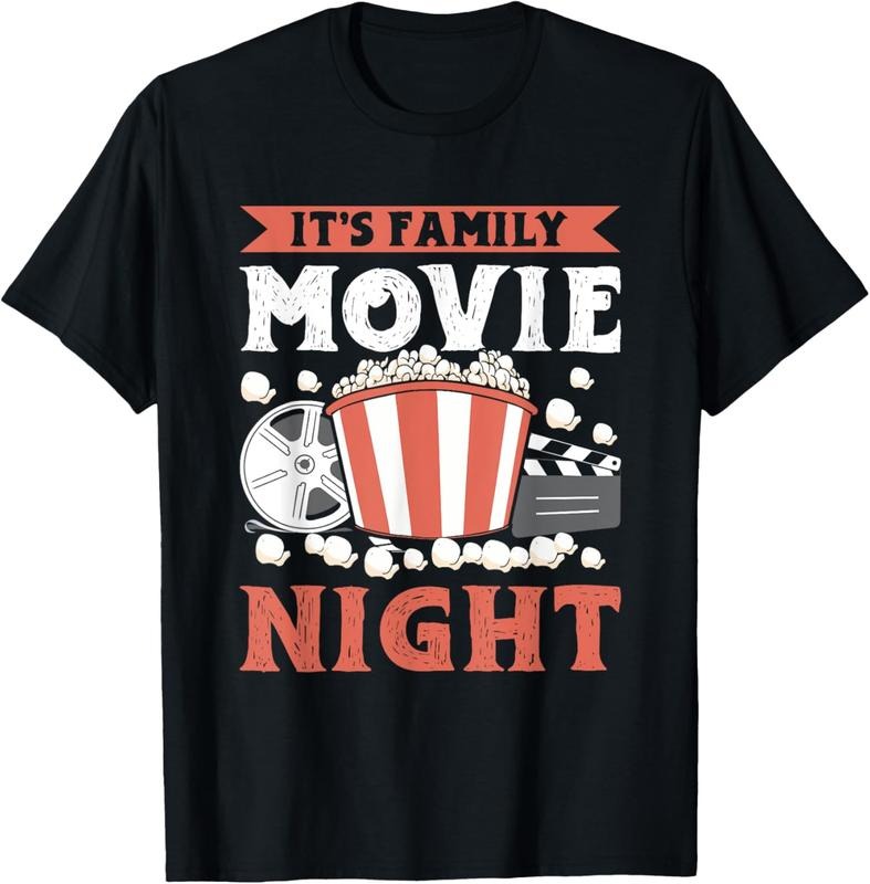 100% Cotton Popcorn Matching Clothes Family - It's Family Movie Night T-Shirt
