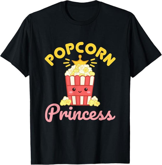 100% Cotton Popcorn Princess Girls  Popcorn Lover T-Shirt