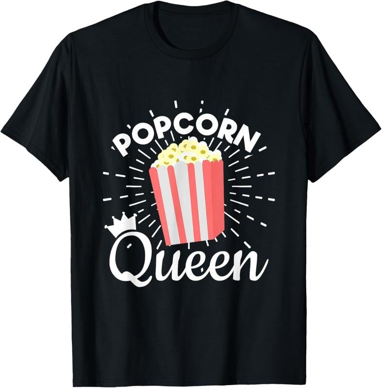 100% Cotton Popcorn Queen Snack Food T-Shirt
