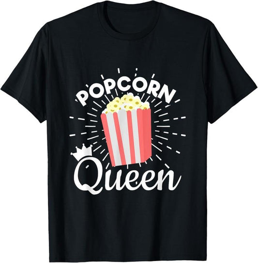 100% Cotton Popcorn Queen Snack Food T-Shirt