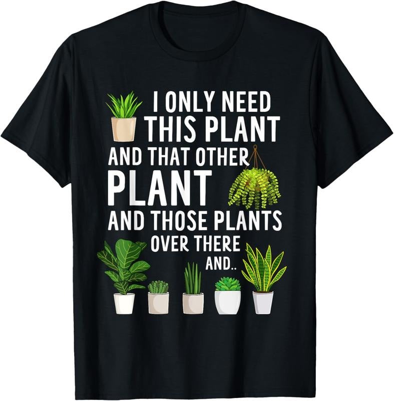 100% Cotton Potted Plants Lover Houseplants Gardener Funny Gardening T-Shirt