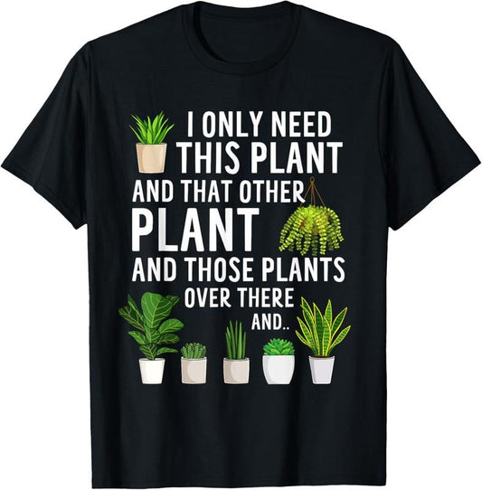 100% Cotton Potted Plants Lover Houseplants Gardener Funny Gardening T-Shirt