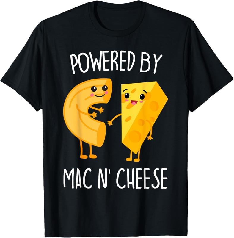 100% Cotton Powered By macaroni n Cheese T-Shirt
