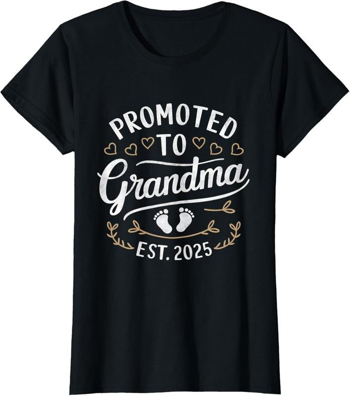 100% Cotton Promoted To Grandma Est. 2025 T-Shirt
