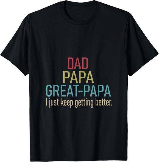 100% Cotton Promoted To Great Papa 2024 Fathers Day First Time Dad T-Shirt
