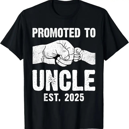 100% Cotton Promoted To Uncle Est. 2025 Pregnancy Announcement T-Shirt