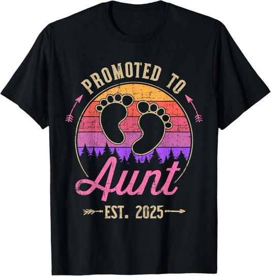 100% Cotton Promoted to aunt 2025 vintage T-Shirt