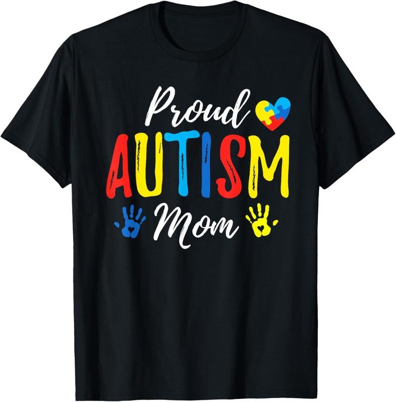 100% Cotton Proud Mom Autism Awareness Family Matching Shirt T-Shirt