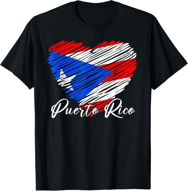 100% Cotton Puerto Rico Flag Hispanic Heritage Month Boricua Rican Retro T-Shirt