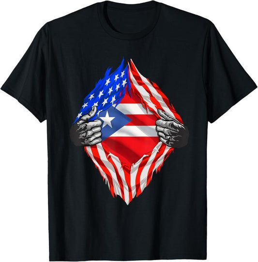 100% Cotton Puerto Rico Super Puerto Rican Flag Patriotic Boricua T-Shirt