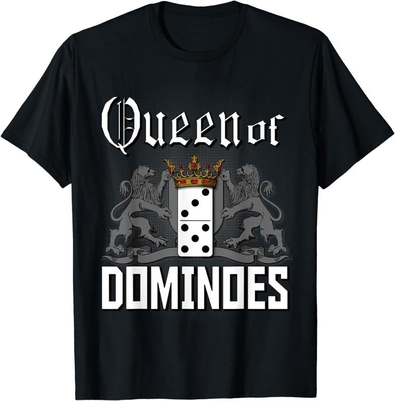 [100% Cotton]Queen of Dominoes 5 3 - Funny Domino Player T-Shirt