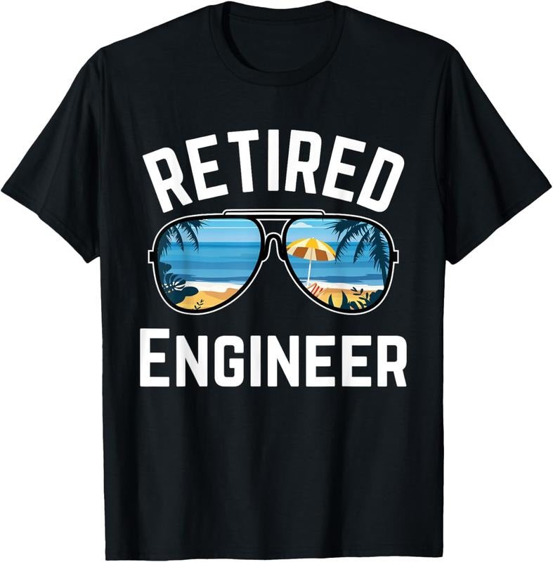 100% Cotton Retired Engineer Funny Retirement for Men and Women T-Shirt