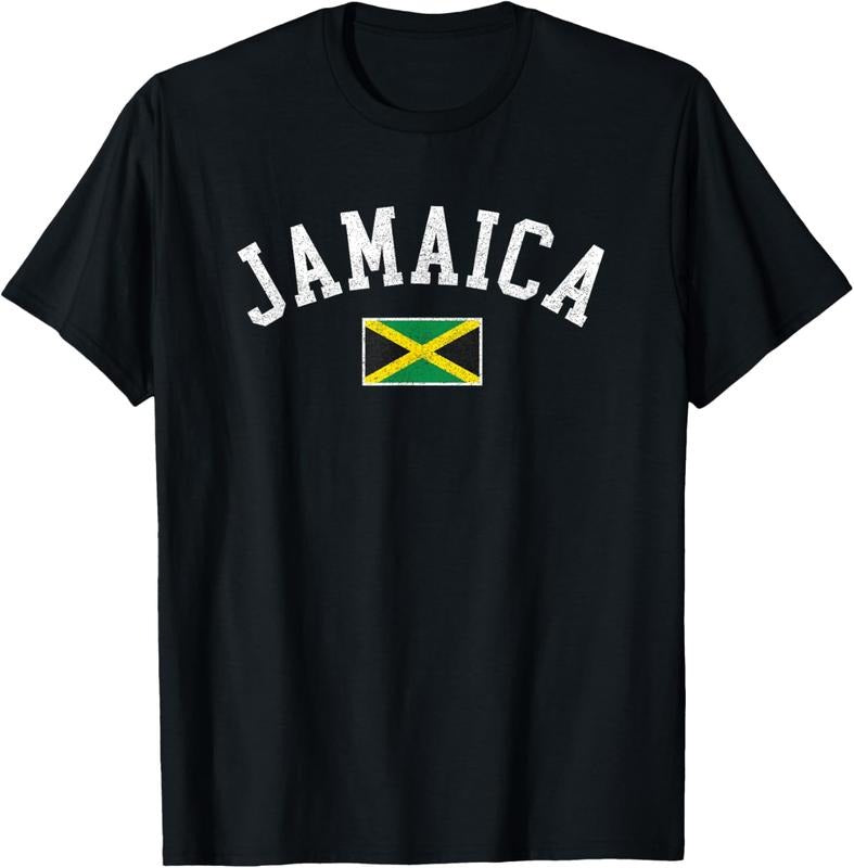 100% Cotton Retro Jamaica Flag Vintage Jamaican Travel Souvenir Boy Girl T-Shirt