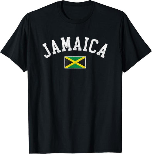 100% Cotton Retro Jamaica Flag Vintage Jamaican Travel Souvenir Boy Girl T-Shirt