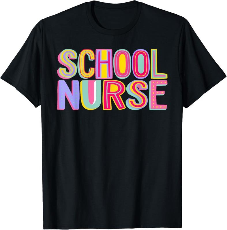 100% Cotton Retro School Nurse Nursing Groovy Nurse Retro Pink Nurse T-Shirt
