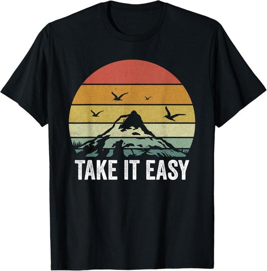 100% Cotton Retro Take It Easy Shirt Vintage Outdoors Camping T-Shirt