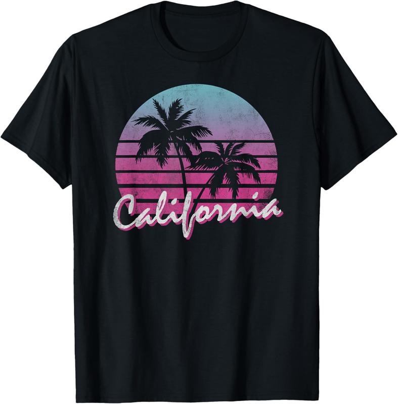100% Cotton Retro Vintage 70s 80s Throwback Surf California T-Shirt