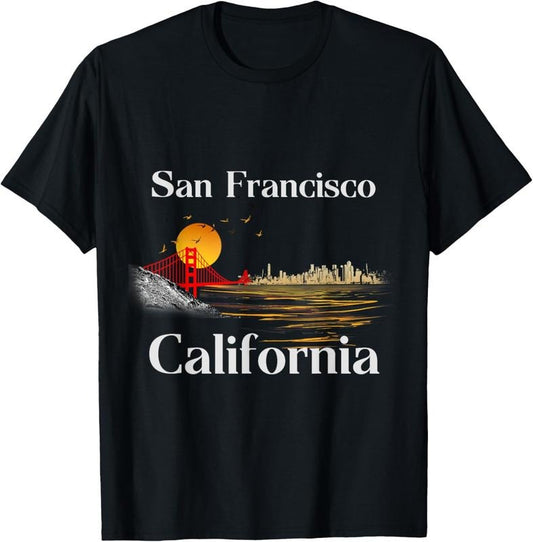 100% Cotton San Francisco California Cityscape Men Women and Youth T-Shirt
